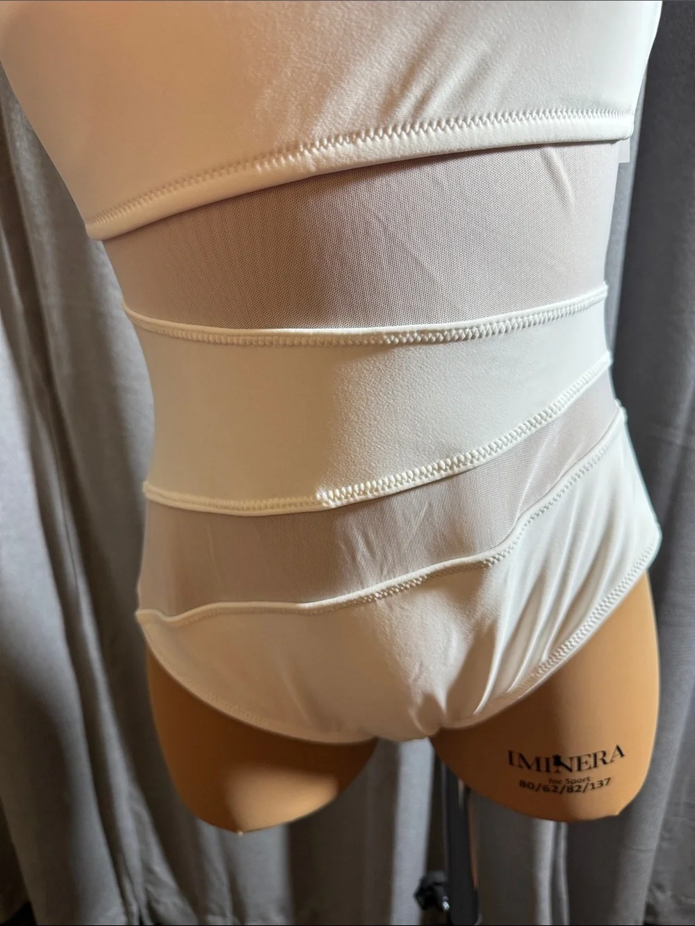 Adore Me White One-Shoulder Mesh Band Bathingsuit